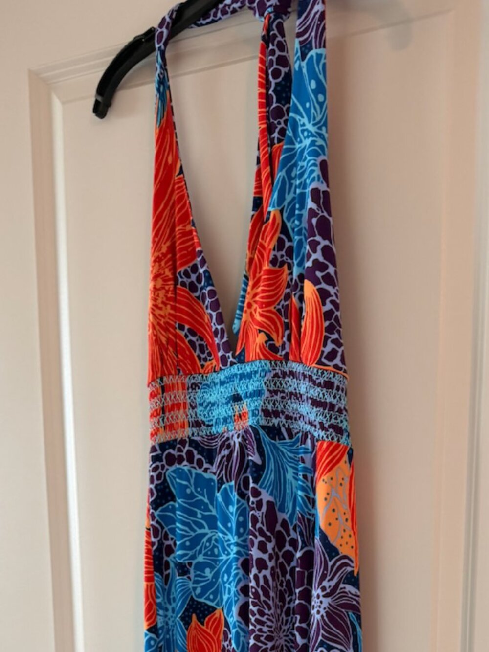 Multi-Color Floral Halter Maxi Dress